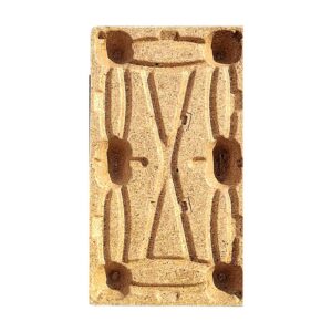 1050×600×130 mm presswood pallet — top view of the V-rib half-size deck