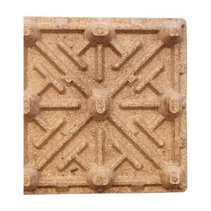 Higrade 1100 × 1100 × 135 mm T-deck rackable presswood pallet, top view — radiating T-ribs for unsupported rack beams.