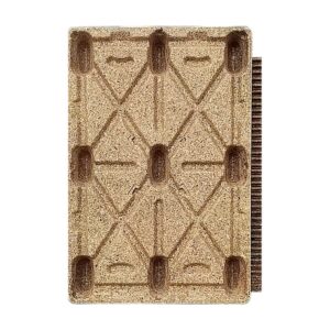Bottom structure of the 1200 × 800 × 130 mm nestable presswood pallet.