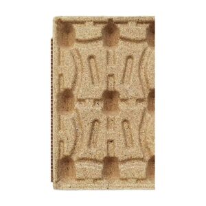 Underside of the 1200 × 800 × 130 mm two-way entry presswood pallet showing moulded feet.